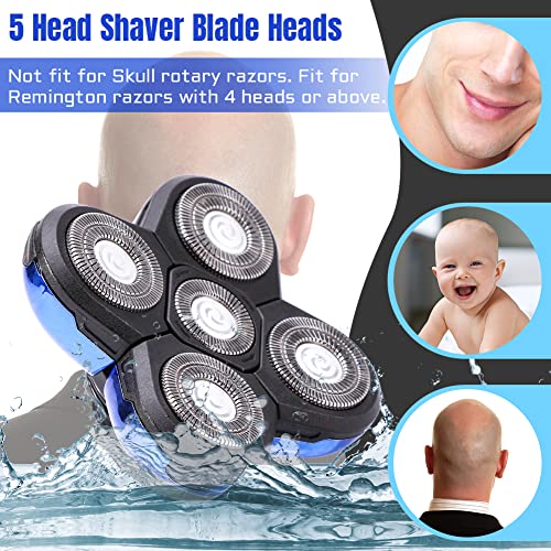 Woopower Shaver Blade Replacement Heads, 5 Beard Cutter Blades for Electric Razor, Easy Install for Head and Face (Blue) - Image 5
