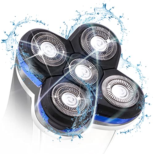 Woopower Shaver Blade Replacement Heads, 5 Beard Cutter Blades for Electric Razor, Easy Install for Head and Face (Blue) - Image 1