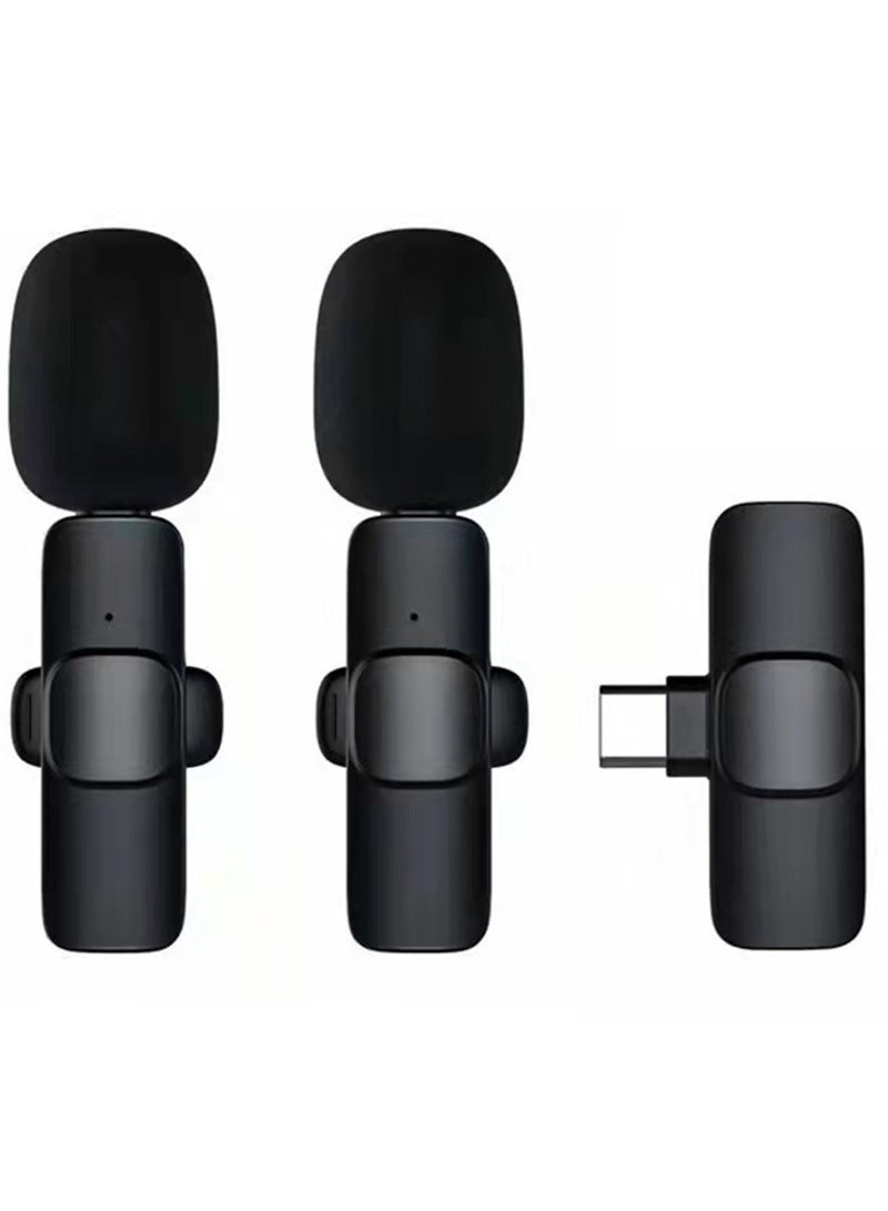 Wireless Lavalier Microphone for Samsung iPhone 15 16 Xiaomi Huawei Honor,Type-C Portable Audio Video Recording Laptop Live Gaming Mobile Phone - Image 1
