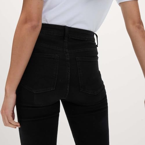 Marks & Spencer Solid Black Cotton Womens Eva Bootcut Jeans - Image 2
