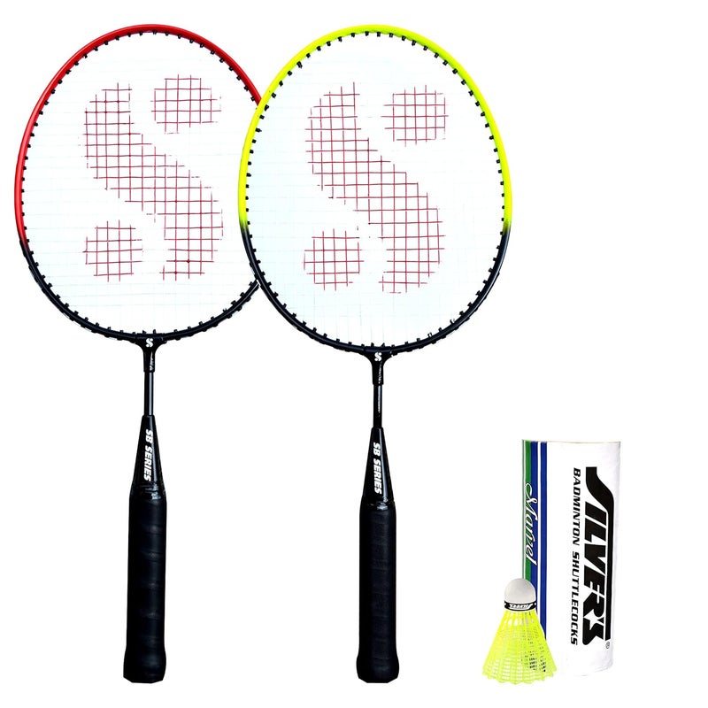 Silvers Junior Pedal Combo-5 (2 Badminton Rackets, 3 Plastic Shuttlecock) - Image 1