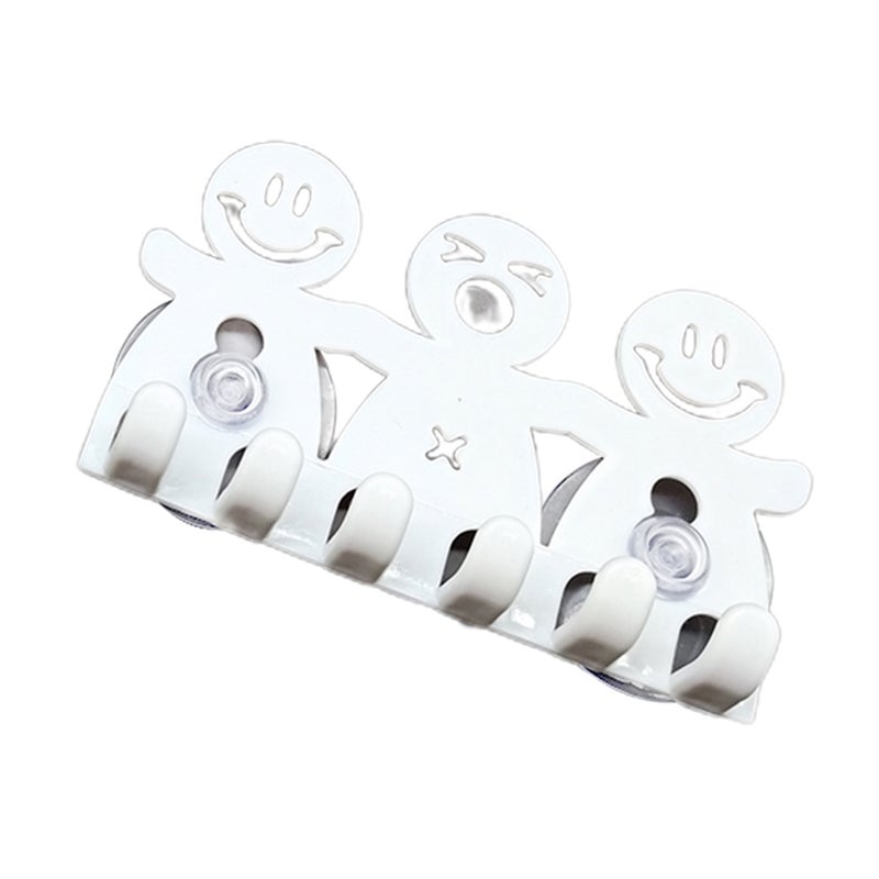Suction Cup Cartoon Toothbrush Holder Cute Smiley Tooth Holder Plastic Little People Toothbrush Hanging / Toothbrush Holder Wholesale Smiley (white) - Image 1