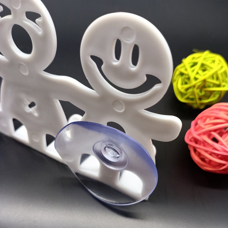 Suction Cup Cartoon Toothbrush Holder Cute Smiley Tooth Holder Plastic Little People Toothbrush Hanging / Toothbrush Holder Wholesale Smiley (white) - Image 5