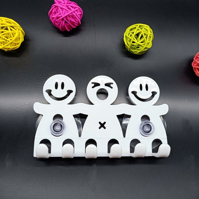 Suction Cup Cartoon Toothbrush Holder Cute Smiley Tooth Holder Plastic Little People Toothbrush Hanging / Toothbrush Holder Wholesale Smiley (white) - Image 3