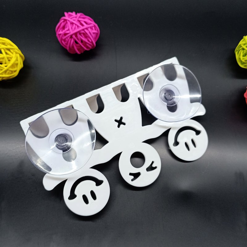 Suction Cup Cartoon Toothbrush Holder Cute Smiley Tooth Holder Plastic Little People Toothbrush Hanging / Toothbrush Holder Wholesale Smiley (white) - Image 4