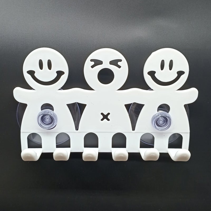 Suction Cup Cartoon Toothbrush Holder Cute Smiley Tooth Holder Plastic Little People Toothbrush Hanging / Toothbrush Holder Wholesale Smiley (white) - Image 2