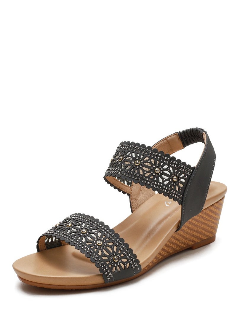 SIKETU Women's New Summer One-Piece With Large Soft Sole Fashionable Wedge And Roman Sandals  - Image 1