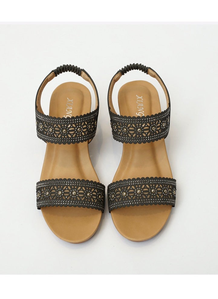 SIKETU Women's New Summer One-Piece With Large Soft Sole Fashionable Wedge And Roman Sandals  - Image 2
