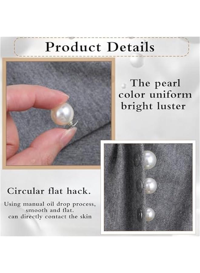 12 Sets Pearl ons, 3 Sizes No Sew Pearl Brooch Pins Pearl Pins for Clothes Removable Reusable for Women Girls Dress Sweaters Shawl Decorations Shirt Coat(10mm mm mm) - Image 5