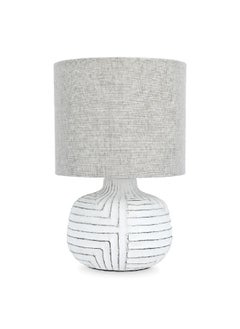 Micasa 60W E27 Base Scratch-Resistant Elegant Decorative Ceramic Table Lamp White and Grey D4521S-WHITE 