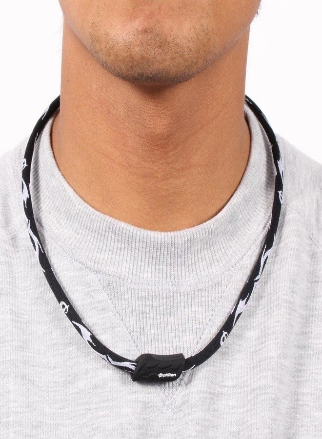 Phiten X30 Tribal II Titanium Necklace - Sport Necklace Permeated with Aqua Titanium Technology for Neck and Shoulder - Power Elastomer Core with Micro Titanium Spheres (22 Inch, Black) - Image 2