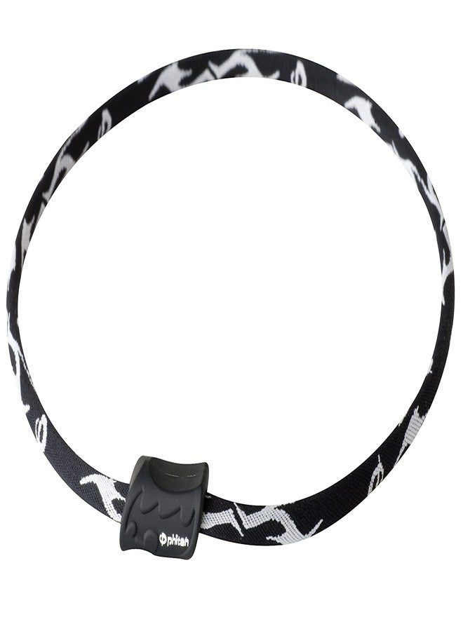 Phiten X30 Tribal II Titanium Necklace - Sport Necklace Permeated with Aqua Titanium Technology for Neck and Shoulder - Power Elastomer Core with Micro Titanium Spheres (22 Inch, Black) - Image 1