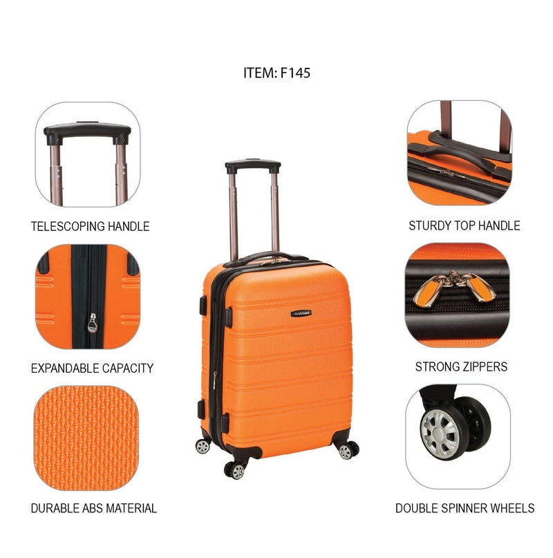 Rockland Melbourne Hardside Expandable Spinner Wheel Luggage, Charcoal, Carry-On 20-Inch - Image 4