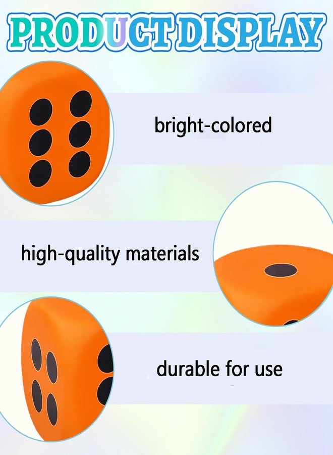 مكعبات نرد برتقالية كبيرة، مكعبات نرد، تصميم ثابت، مناسبة لألعاب الطاولة، والتجمعات في الفناء الخلفي، ورحلات التخييم - Image 3