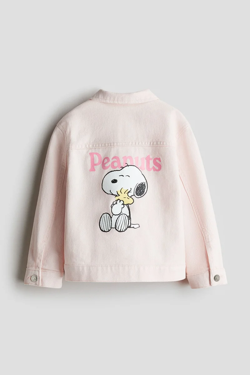 اتش اند ام جاكيت من التويل القطني مزيّن بطبعة