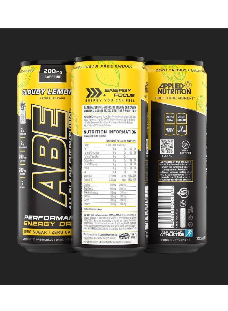 Applied Nutrition Abe Ultimate Pre Workout Drink Cloudy Lemonade 330ml  - Image 3