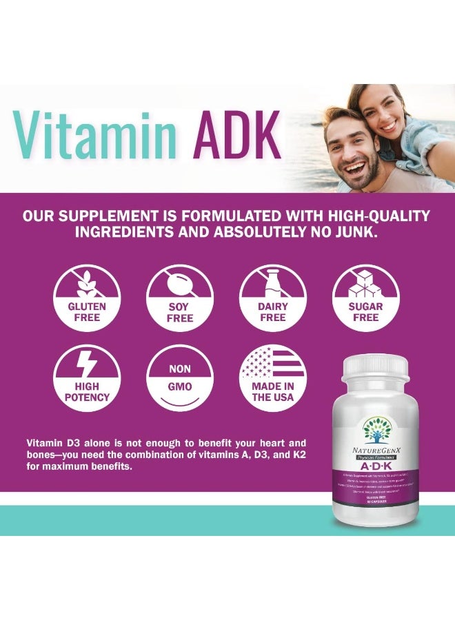 NatureGenX مكمل فيتامين ADK للبالغين - 60 كبسولة - Image 5