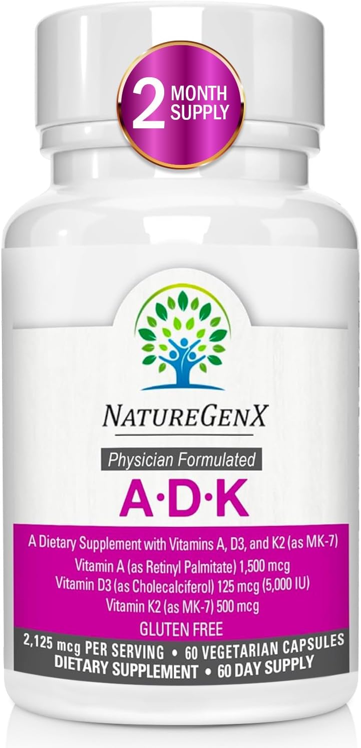 NatureGenX مكمل فيتامين ADK للبالغين - 60 كبسولة - Image 1