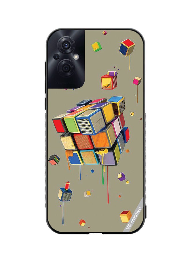 VR CREATIVE Protective Case Cover For Oppo Reno8 Z Cubes Design Multicolour - Image 1