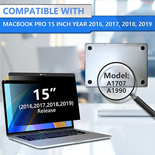 ZOEGAA شاشة الخصوصية المغناطيسية ZOEGAA لجهاز MacBook Pro 15 بوصة، فلاتر شاشة الخصوصية القابلة للإزالة مضادة للتجسس، مضادة للضوء الأزرق ومضادة للتوهج لحماية الشاشة لجهاز MacBook Pro 15 بوصة (2016-2019) نموذج (A1707، A1990) - Image 2