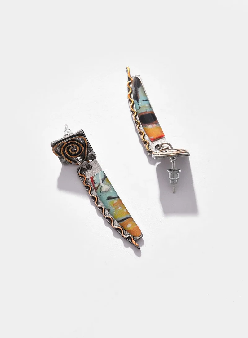 SOHI Swirl Artificial Drop Earring Jewellery