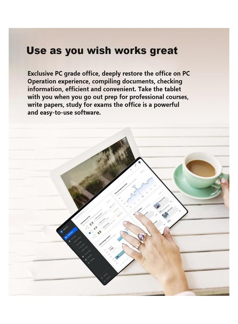 X - Prime 🌟 10.1-Inch HD AMOLED Display Android Tablet | 8GB RAM + 256GB ROM | Dual SIM 5G + Wi-Fi | Slim Design | Dual Camera | Google Meet & Zoom Supported – Gold - Image 3