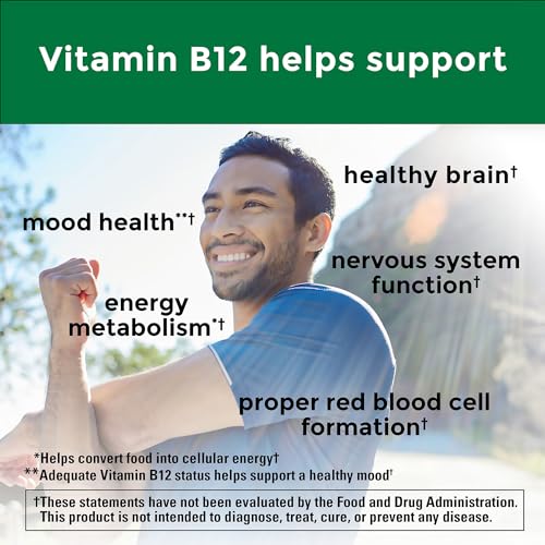 Nature Made Vitamin B12 3000 mcg, Easy to Take Sublingual B12 for Energy Metabolism Support, 40 Sugar Free Fast Dissolve Tablets, 40 Day Supply - Image 3