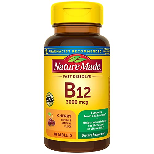 Nature Made Vitamin B12 3000 mcg, Easy to Take Sublingual B12 for Energy Metabolism Support, 40 Sugar Free Fast Dissolve Tablets, 40 Day Supply - Image 1