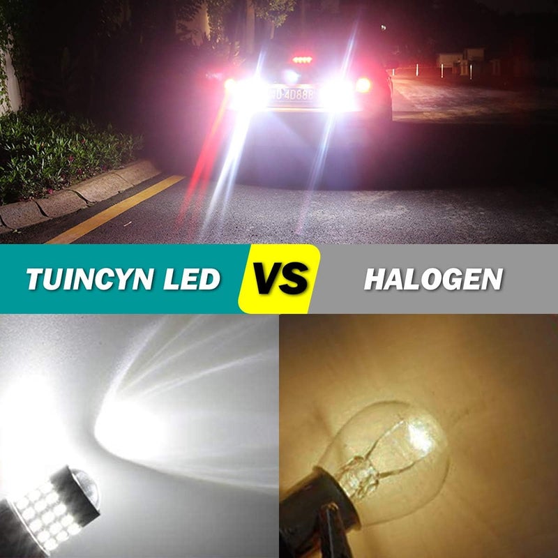 TUINCYN 1157 BAY15D LED Bulb White Super Bright 2057 2357 7528 Parking Light Bulb 3014 54-EX Chipsets Brake Light Backup Lights Tail Reverse Light Turn Signals Light DC 12V-24V 6000K-7000K(2-pack) - Image 2