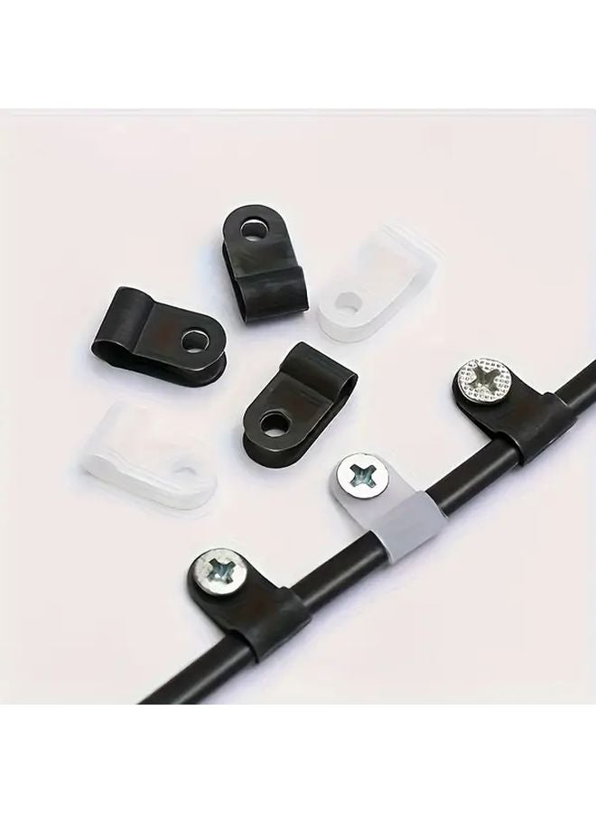 500 قطعة مشبك كابل أسود ثقيل على شكل R بدون مسامير سهل التركيب - Image 3