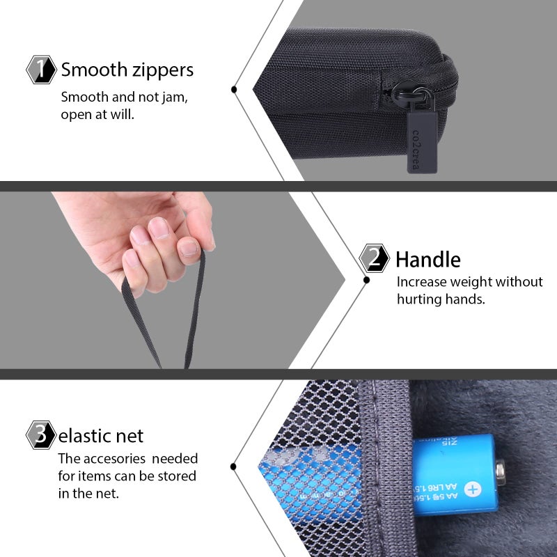 co2CREA for Zoom H1n H1 Digital Handy Recorder Hard Protective Case, Portable Travel Case Replacement (Black Case) - Image 3