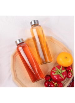 FUFU 6Pcs 16oz Glass Water Bottles,  Clear Glass Bottles with Stainless Steel Lids, Reusable Glass Drink Bottles with Caps, Juice Bottles for Juicing  - Image 4