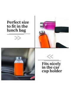 FUFU 6Pcs 16oz Glass Water Bottles,  Clear Glass Bottles with Stainless Steel Lids, Reusable Glass Drink Bottles with Caps, Juice Bottles for Juicing  - Image 5