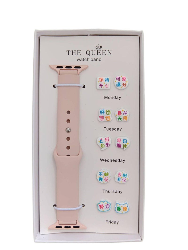 AD #16 Silicone Sport Strap Smartwatch Band Compatible with Apple Watch with Adjustable Fit Replacement Strap for Daily Wear - Image 1