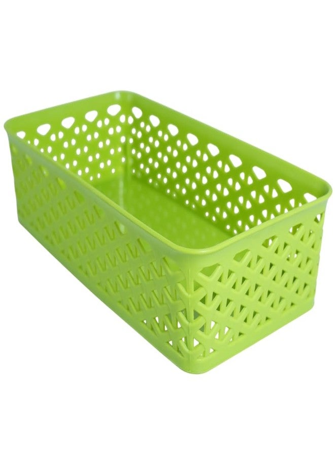 Simply Home Ellora -1 Multi-Purpose Plastic Storage Basket|Stackable Organizer Tokri For Home,Kitchen,Bathroom & Office|Ideal For Toys,Clothes,Cosmetics,Stationery|Set Of 1|Green - Image 1