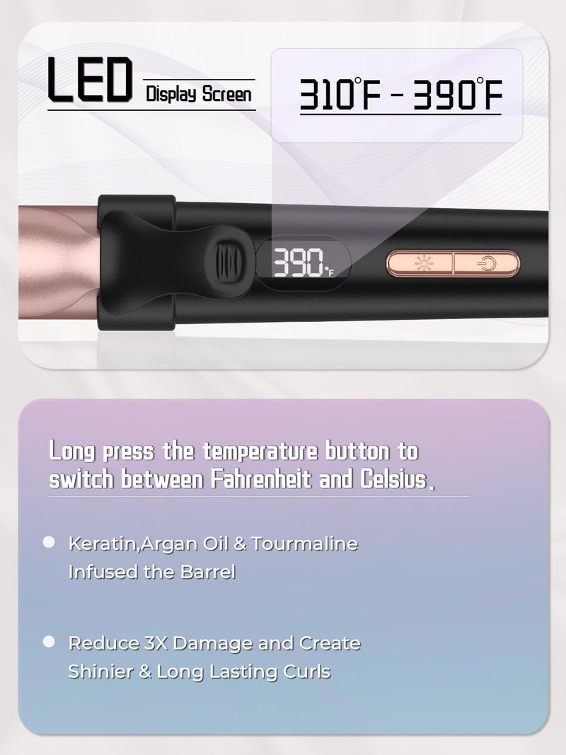 WEEYUM Travel Curling Iron 5 Adjustable Temp, 1 Inch Mini Curling Iron Travel Size with LED Display, Ceramic Mini Hair Curler with Keratin and Argan Oil Infuse, Dual Voltage - Image 5