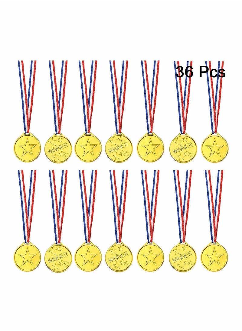 Y&D Winner Medals, 36 Pcs Plastic Medals Gold for Kids with Ribbon Sports Day Children Party Favor Decorations, Competition Awards  - Image 4