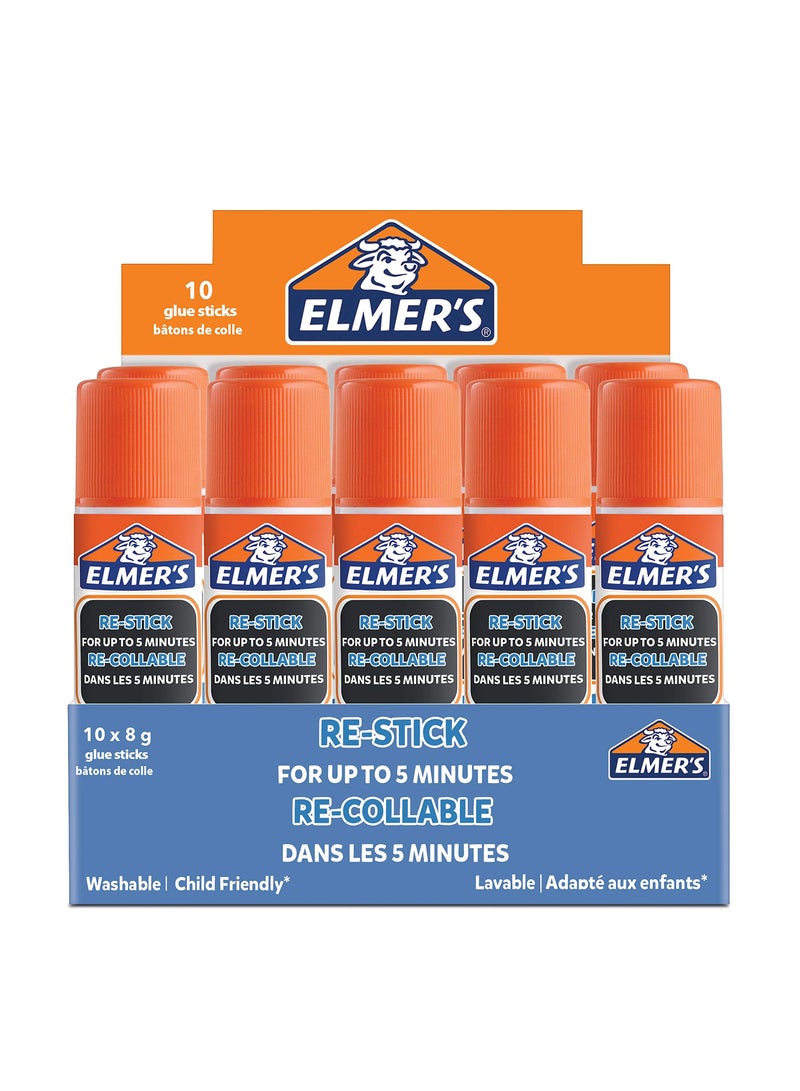 Elmers Re-Stick Glue Stick 8gm Bx=10Pcs