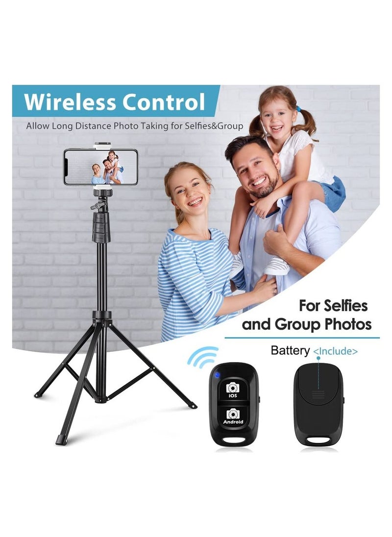 Generic - Phone Tripod Stand with Remote, Cell Phone Stand Tripod with Phone Holder for Vlogging，Recording, Compatible with iPhone&Android Phone - Image 1