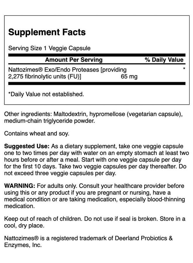 Swanson Nattozimes 65 Milligrams/2275 Fu 90 Veg Capsules Enzyme - Image 2