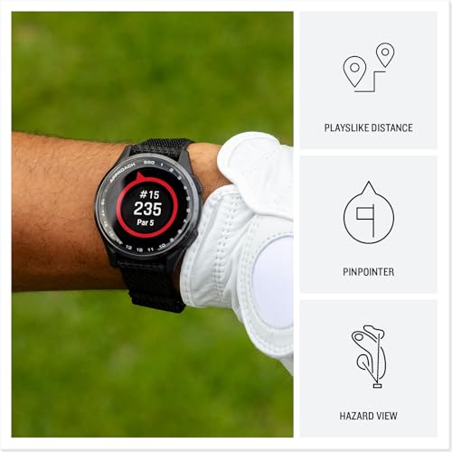 Garmin Approach® S50, Advanced Golf GPS Smartwatch, AMOLED Display, On-Course Features, Wrist-Based Heart Rate, Cream Gold Aluminum Bezel with Ivory ComfortFit Nylon Band - Image 3