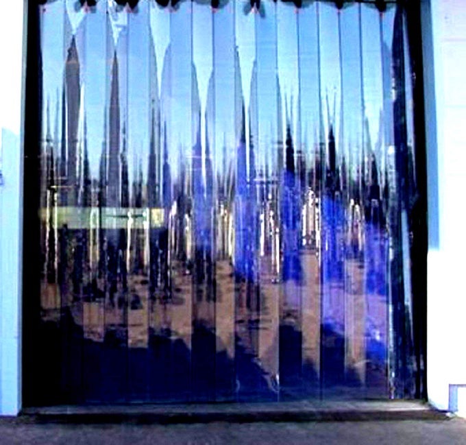PVC Plastic 6 Strips Transparent 0.50 mm AC Door Curtain (Width -54 Inches X Height -96 Inches, 9 Feet)