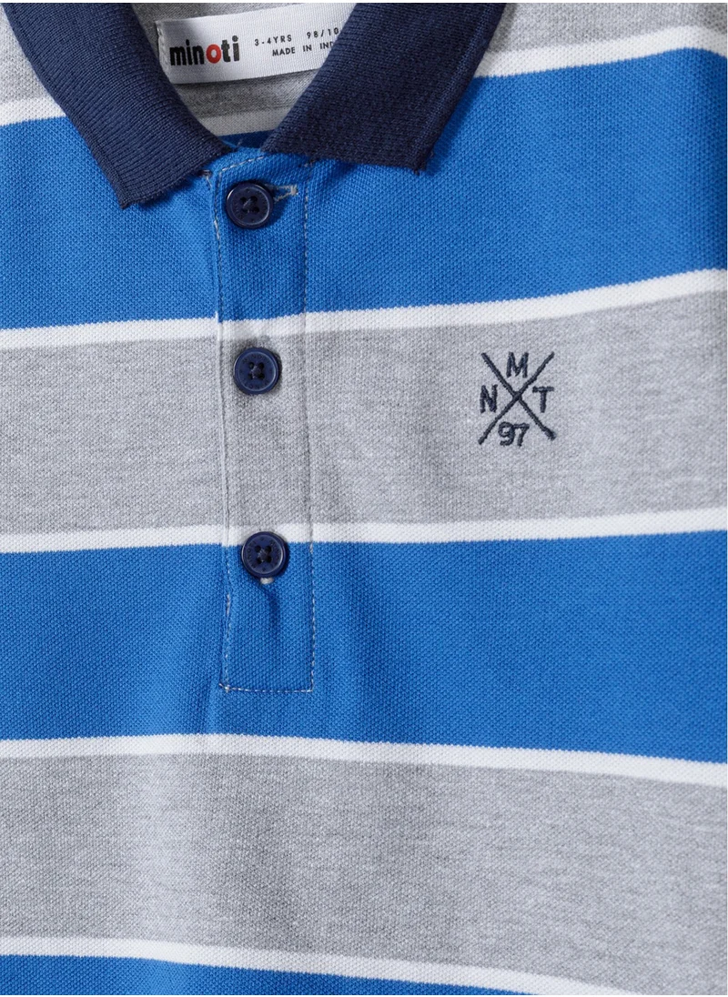 MINOTI Boys' Short Sleeve Polo Shirt with Button Placket