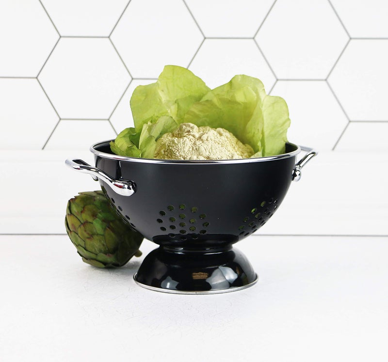 Reston Lloyd Calypso Basics By Reston Lloyd Powder Coated Enameled Colander  1.5 Quart  Black - Image 2