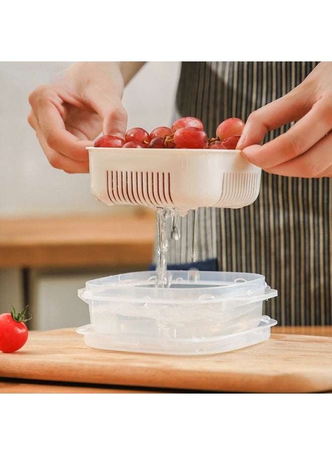 Generic - Microwavable Rice Frozen Fresh-keeping Box Lunch Box For Office Workers With Rice Fruit Box Lunch Box Double-layer Sub-packing Freezer-Specifications:White (without Stickers) - Image 1