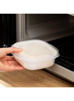 Microwavable Rice Frozen Fresh-keeping Box Lunch Box For Office Workers With Rice Fruit Box Lunch Box Double-layer Sub-packing Freezer-Specifications:White (without Stickers)