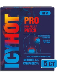 Icy Hot Icy Hot Pro No-Mess Pain Relief Patches with Menthol & Camphor & Advanced Hydrogel Technology, 5 Ct. 