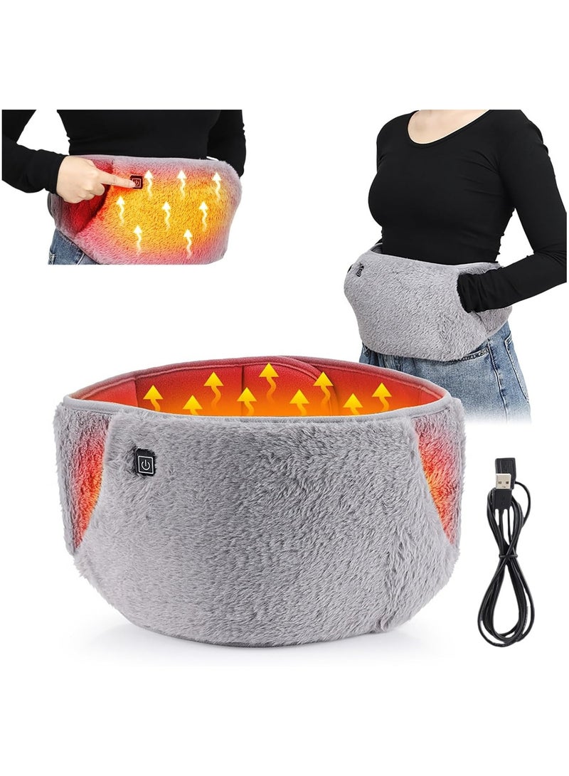 general USB Powered Heating Belt Heating Pad with Hand Pockets Electric Heated Waist Belt for Period Cramps Body Pain Three-Tier Temperature Control - Image 1