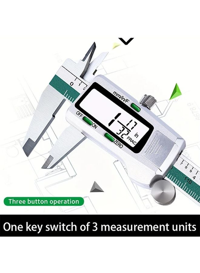 الفرجار الرقمي 150 مم ميكرومتر إلكتروني من الفولاذ المقاوم للصدأ بشاشة LCD دقة 0.01 مم - Image 1
