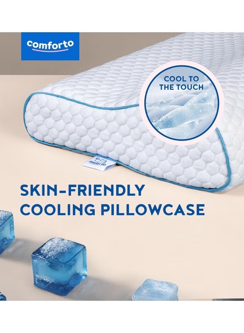 Comforto Child and Travel Memory Foam Pillow 50x30x11-8 cm Bundle Pack of 2 - Image 2